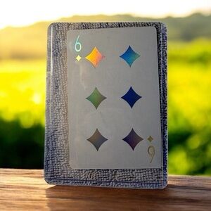 3/$25 DIOR JOY 6 of Diamonds Holographic Playing Card in Protective Case
